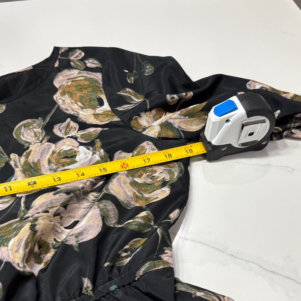 J. Crew Black Floral Long Sleeve Dress - Picture 5 of 8